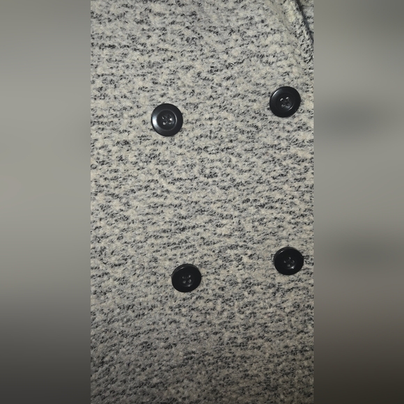 Abercrombie & Fitch Women's Speckled Gray Pea Coat - Picture 4 of 5